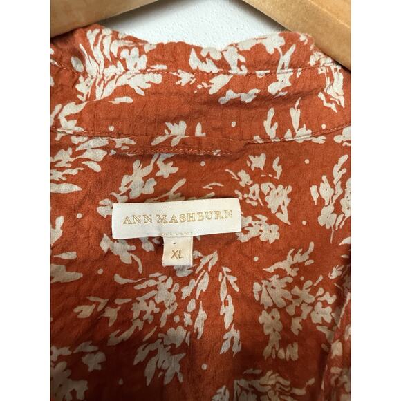 Ann Mashburn Cotton Long Sleeve Floral Tiered Ruffle Button Maxi Shirt Dress XL - Picture 5 of 9